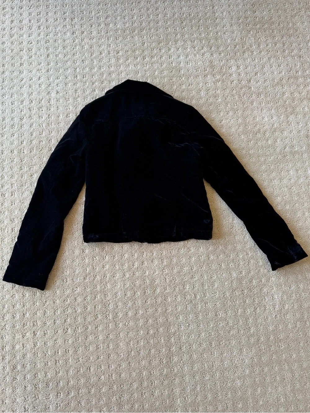 Justice Girls' Black Velvet Moto Jacket, Size 10